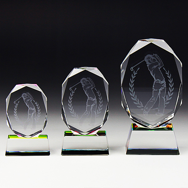 トロフィー ゴルフ クリスタルトロフィー SS-1B(中) 名入れ オリジナル