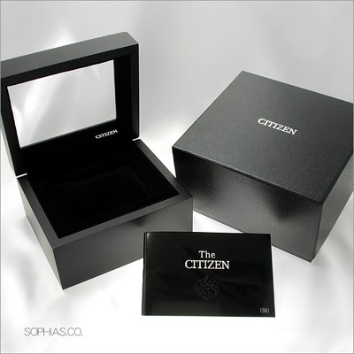シチズン腕時計国内正規品付属品例：専用ボックス・メーカー保証書・取扱説明書