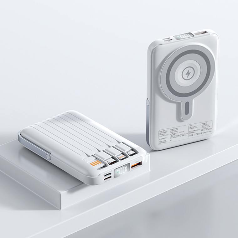 3,580円→2,680円12時間特売】モバイルバッテリー 4つケーブル内蔵・6台同時 小型 軽量 maggsafe 20000mAh 大容量 iPhone タイプC ミニ マグネット式 LED 超p祭 |  | 02