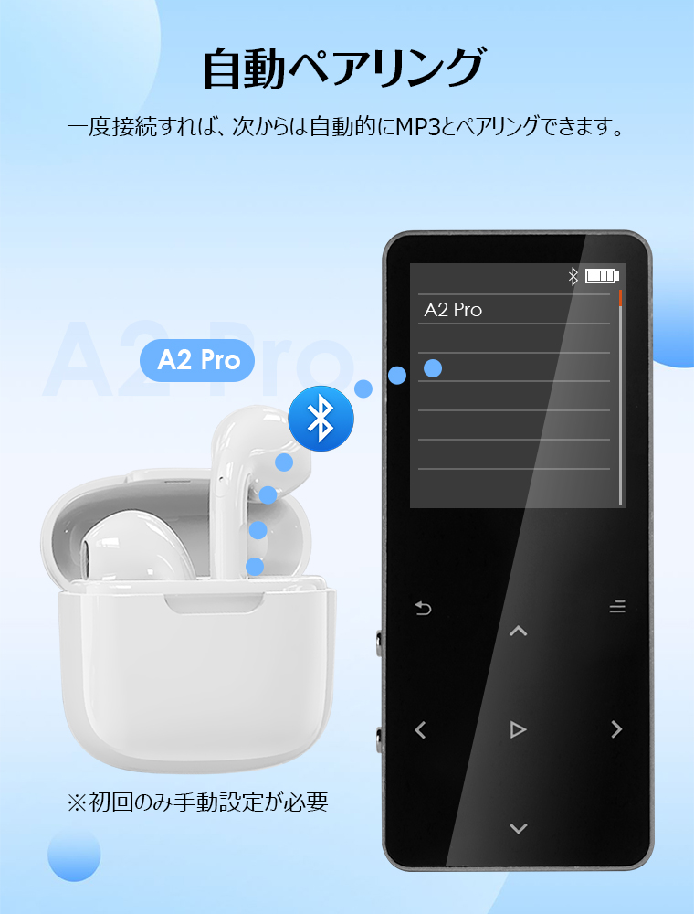 2個セット mp3プレーヤー+ワイヤレスイヤホン組み合わせ