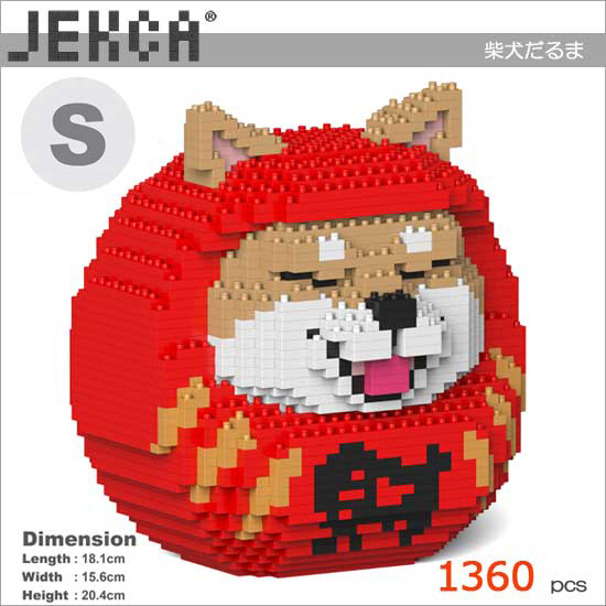 無料ラッピングサービス有り】 JEKCA ジェッカブロック 柴犬だるま 赤