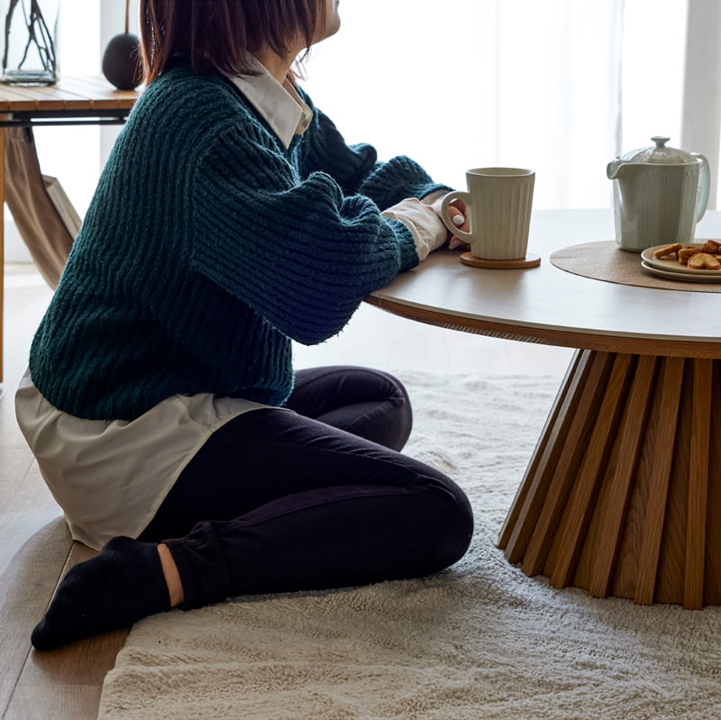 センターテーブル セラミック ローテーブル リビングテーブル 円形