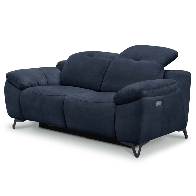 ダークブルー リクライニングソファ 組立・設置付配送 電動ソファ 172cm 2人掛け 電動 リクライニング