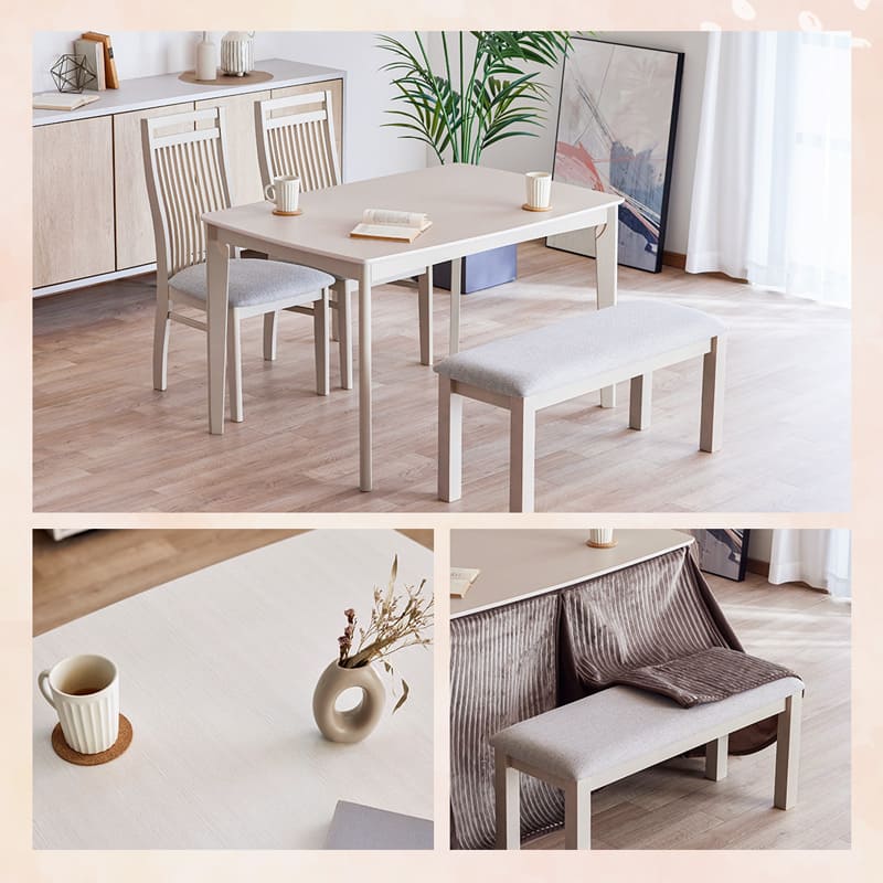 【美品‼️】コスパクリエーション 120cm幅ダイニングこたつセット 4~5人掛けテーブル ソファ こたつテーブル ハイタイプ 5点セット 4人用 120cm 長方形 ダイニング