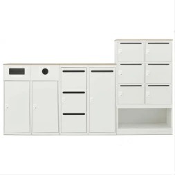 リサイクルダストステーション ホワイト 日本製 リサイクルステーション 一般ゴミ用 ダイヤル錠 ゴミ箱