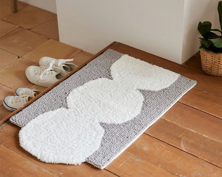 スミノエ 玄関マット SHIRATAMA（シラタマ） 45×70 cm （変形）DESIGN