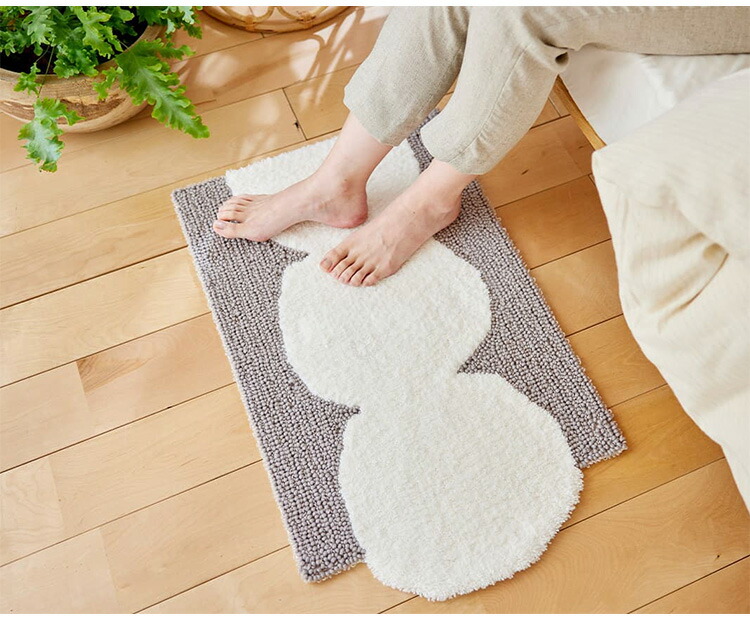 スミノエ 玄関マット SHIRATAMA（シラタマ） 45×70 cm （変形）DESIGN