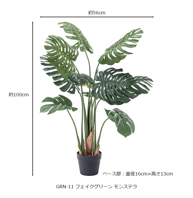 モンステラ フェイクグリーン GRN-11 高さ100cm 大型 : SORACIEL