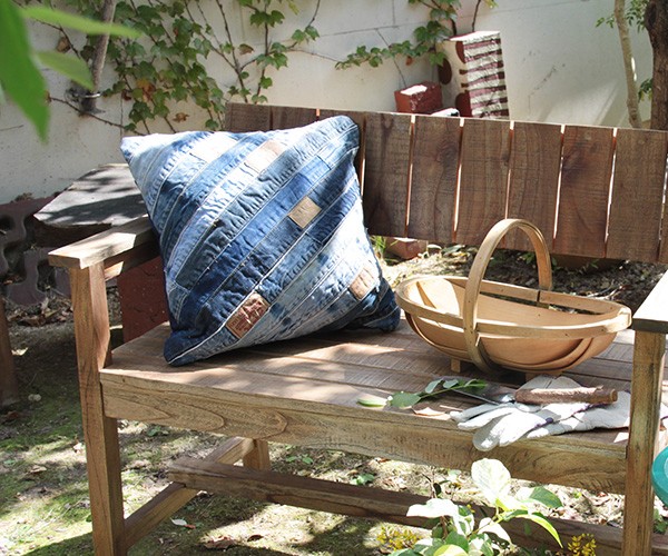 クッション 45×45 デニム 2柄 中綿付 TTC331 アジアン : SORACIEL