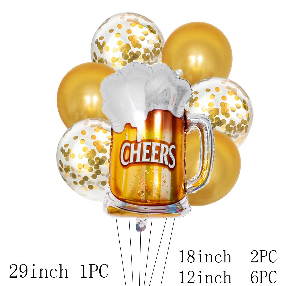 誕生日 パーティー メタリック ラテックス 風船 40インチ 大きな アルミホイル 出生前 パーティー ビール ゴールド ブラック ゴールド｜sorakumo｜02