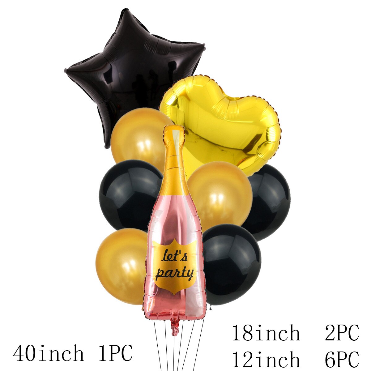 誕生日 パーティー メタリック ラテックス 風船 40インチ 大きな アルミホイル 出生前 パーティー ビール ゴールド ブラック ゴールド｜sorakumo｜14