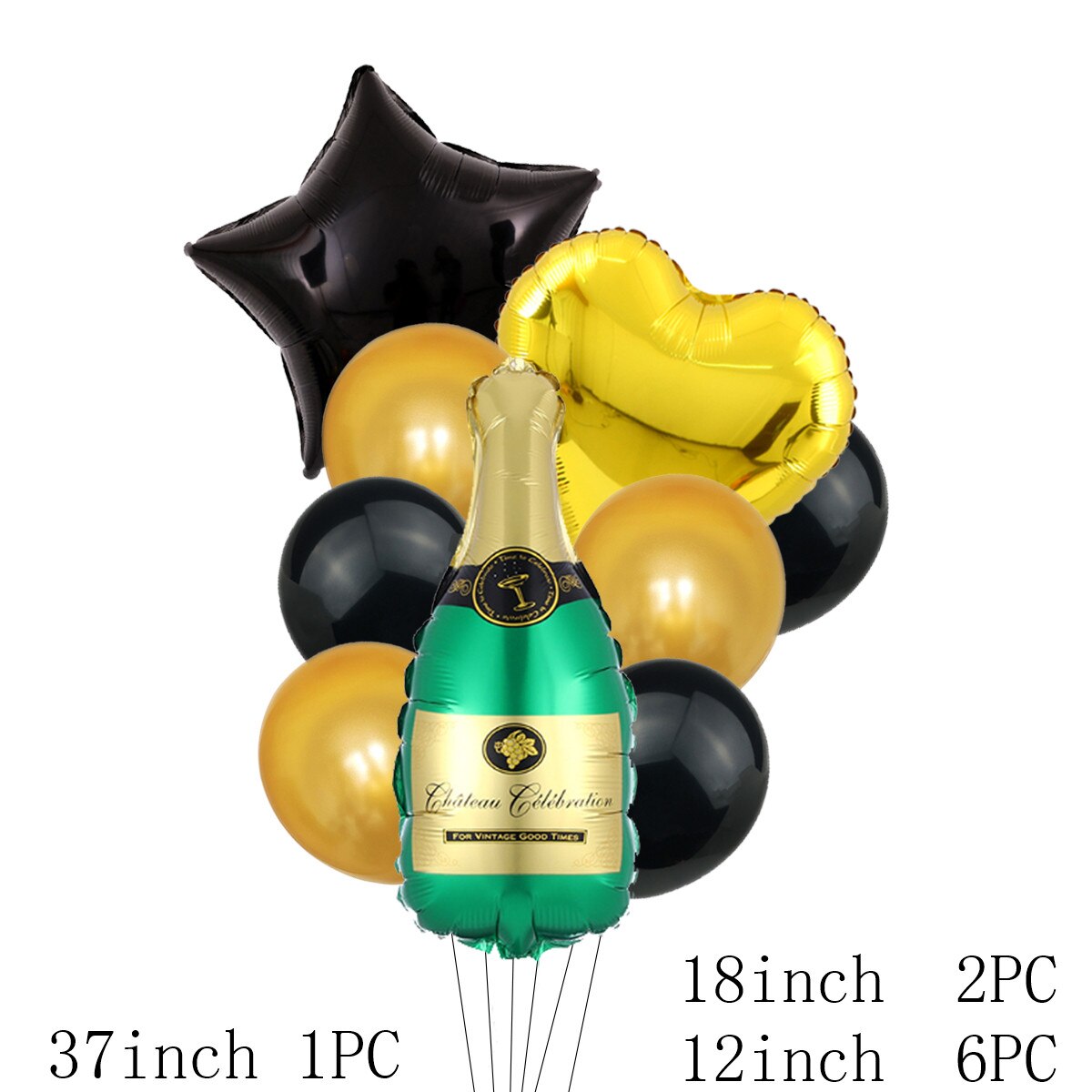 誕生日 パーティー メタリック ラテックス 風船 40インチ 大きな アルミホイル 出生前 パーティー ビール ゴールド ブラック ゴールド｜sorakumo｜15