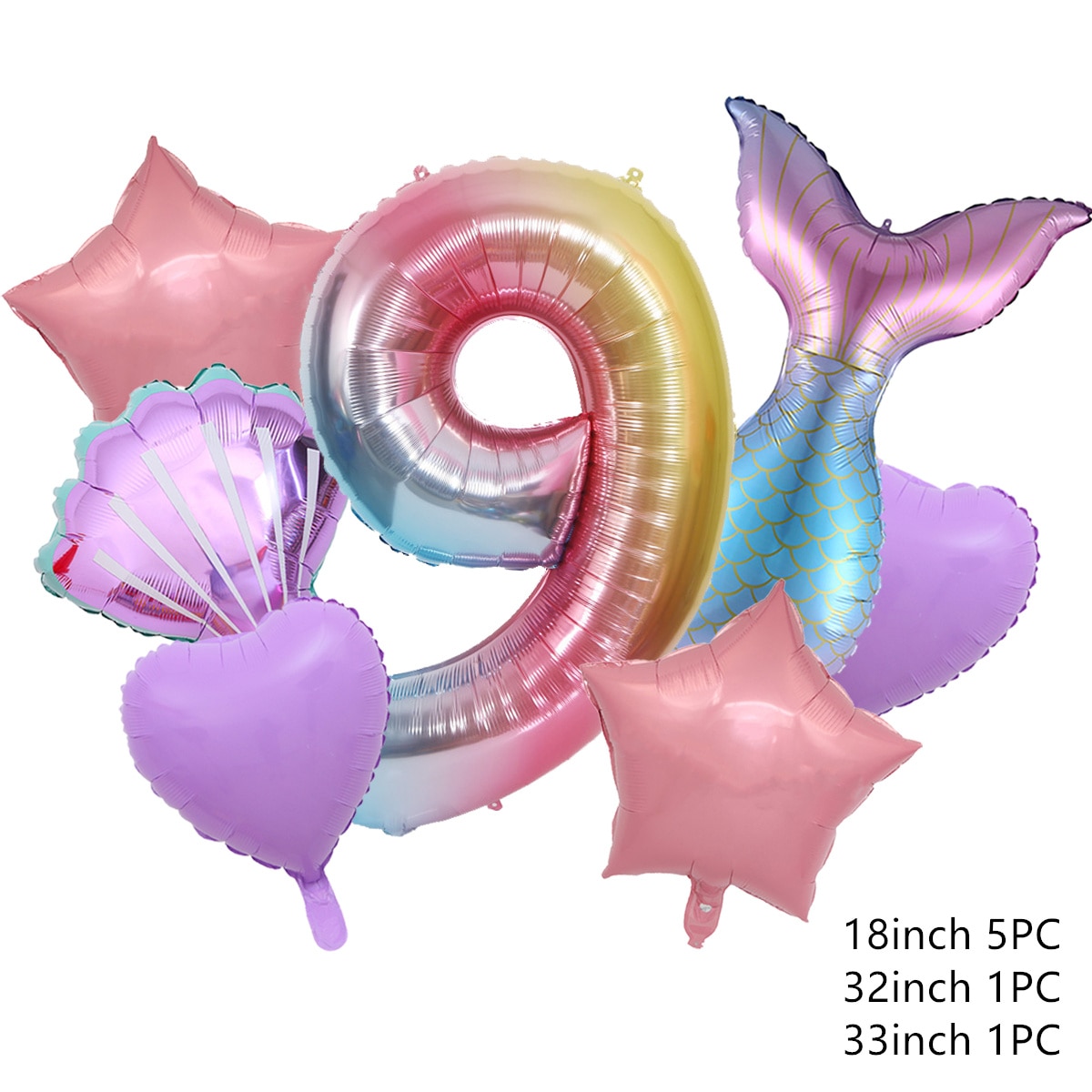 18インチ 32インチ アルミホイル 風船 魚 テイル パーティー 装飾 紫 色 ヘリウム 子供 誕生日｜sorakumo｜12