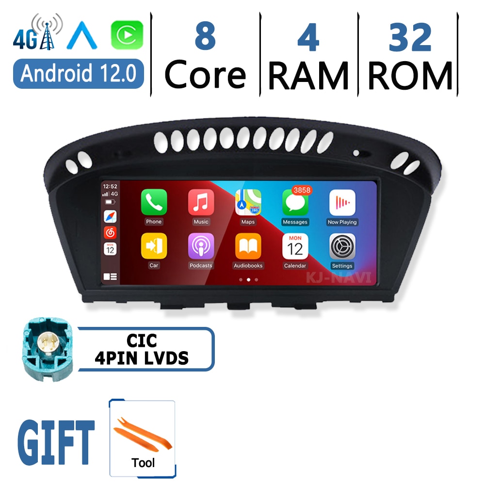 マルチメディアプレーヤー カーラジオ Android 12 CarPlay GPSナビゲーション 4G WiFi Cccシステム BMW 5 ...