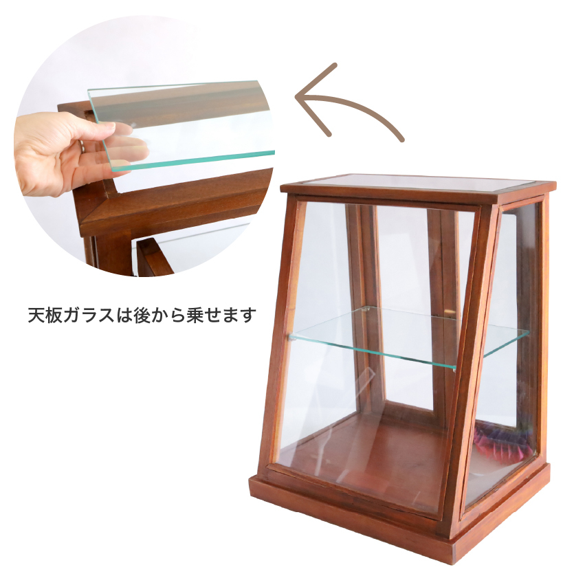 木製ガラスキャビネット ミニショーケース幅45cm : pg-j-40858 