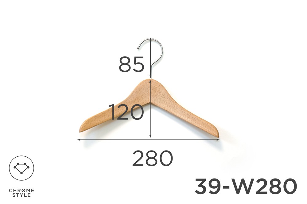 赤ちゃんのための木製ハンガー　幅280mm