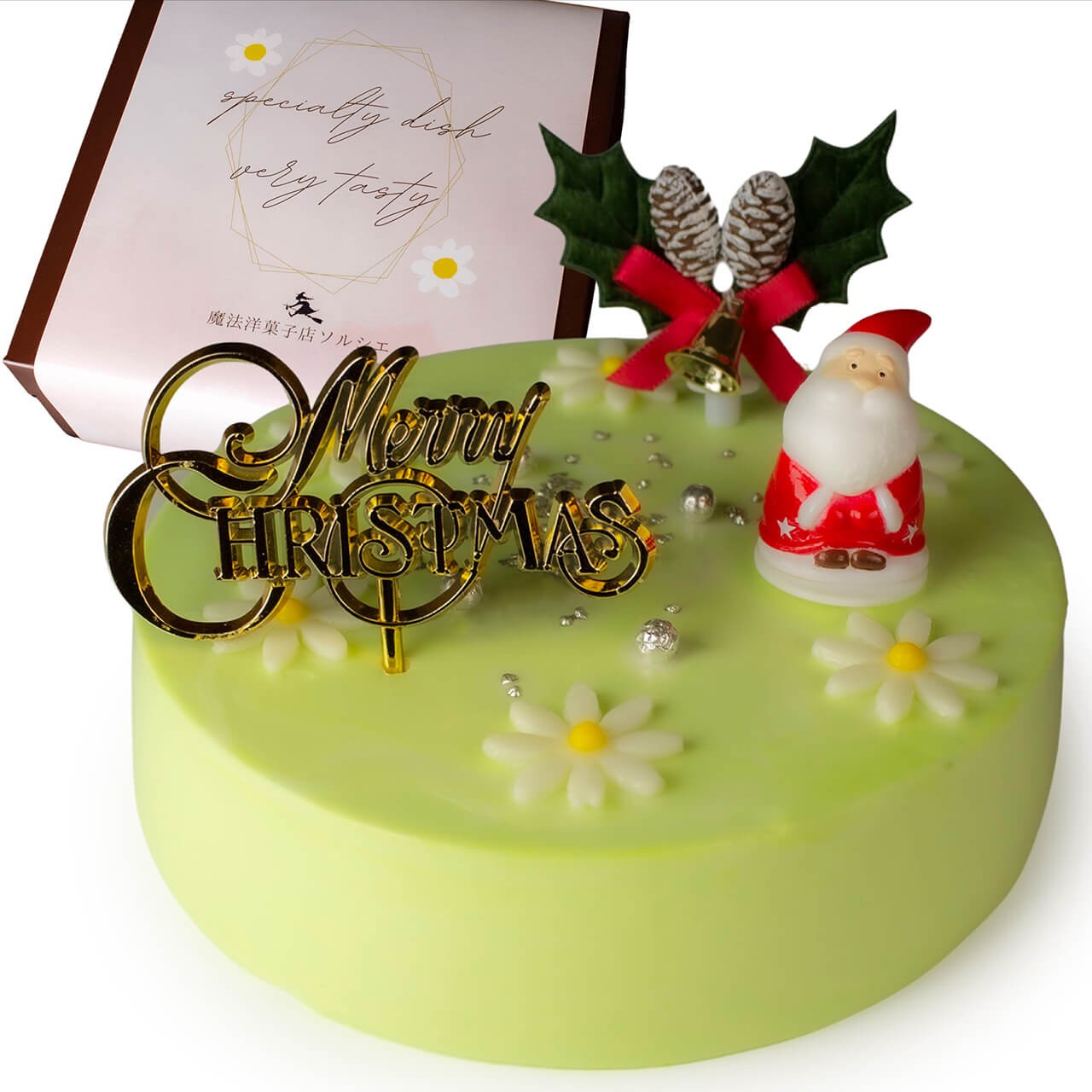 未使用 魔法洋菓子店ソルシエ クリスマスケーキ 2022 センイルケーキ パステルパープル クリームケーキ 13.5cm 2〜4人分 約270g 