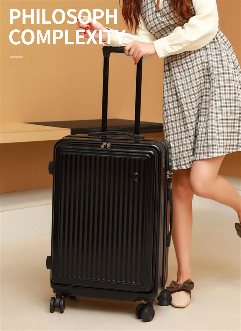 送料無料 スーツケース 機内持ち込み可能 フロントオープン 上開き