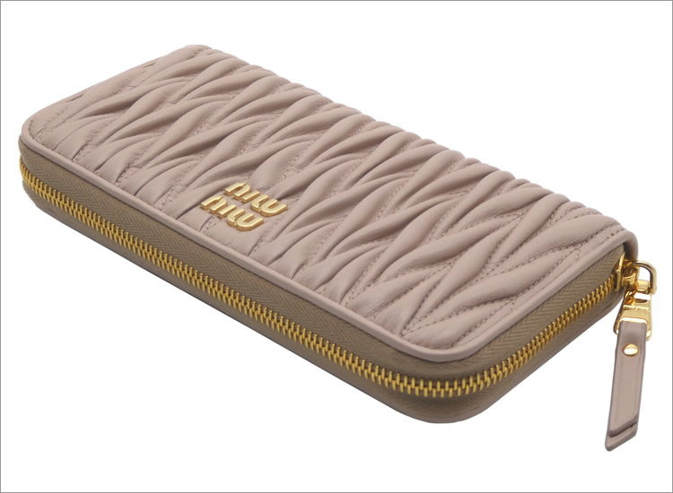 miu ミュウミュウ MIU マテラッセレザー 財布 ウォーターリリー