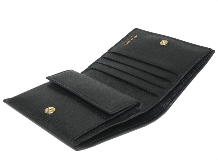 miu miu（ミュウミュウ） リボン マドラスレザー 財布 クリスタル MIU