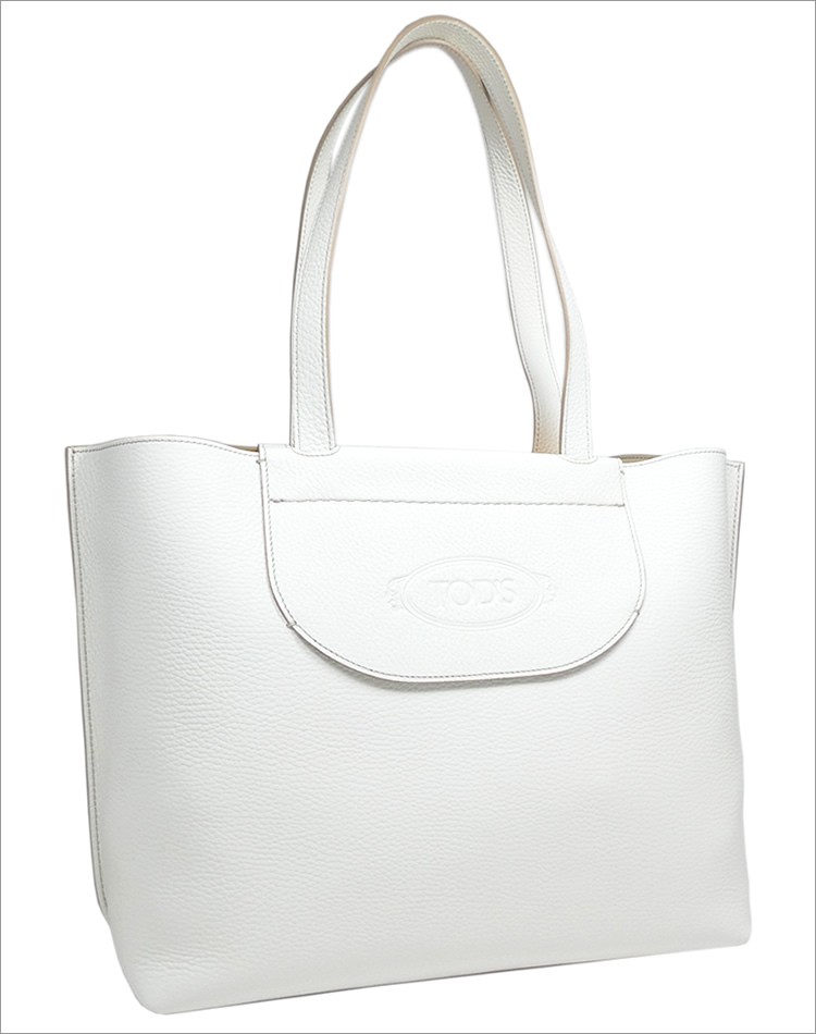 トッズ フロリダ トートバッグ  ショッピング バッグ ミディアム FLORIDA A4対応 Mサイズ TOD'S XBWAOLA0300RIAB015 BIANCO CALCE ホワイト レディース【ギフト ラッピング無料】【新品 新作 未使用 正規品】 TOD'S（トッズ） フロリダ トートバッグ ショッピング バッグ