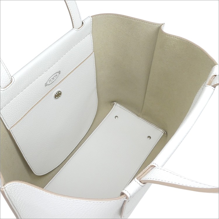 トッズ フロリダ トートバッグ  ショッピング バッグ ミディアム FLORIDA A4対応 Mサイズ TOD'S XBWAOLA0300RIAB015 BIANCO CALCE ホワイト レディース【ギフト ラッピング無料】【新品 新作 未使用 正規品】 TOD'S（トッズ） フロリダ トートバッグ ショッピング バッグ