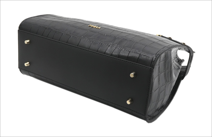フルラ FURLA LADY M トートバッグ M クロコダイル型押しカーフ NERO