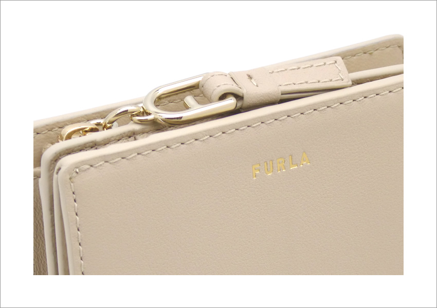 【訳アリ　アウトレット】 フルラ Furla Nuvola コンパクト財布 S AVENA ライトベージュ WP00451_BX2045_1007_8E000 ヌヴォラ 二つ折り コンパクトウォレット レディース 【新品 未使用 正規品】 furla-wp00451-bx2045-8e000-