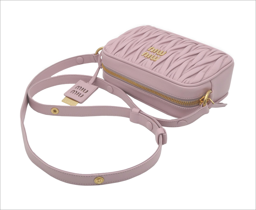 ミュウミュウ MIUMIU マテラッセレザー ショルダーバッグ 5BH118_N88_F0E18_V_WOM MATELASSE' ALABASTRO  ピンク miumiu 斜め掛け ショルダーバッグ レディース