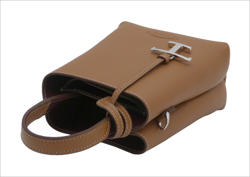 TOD'S レザー ハンドバッグ ライトブラウン系 Woman マルチカラー レザー バッグ ミニ XBWAPAFL100QRIPZ9P13