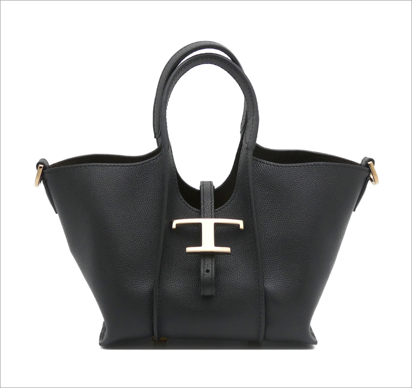 Tod's XBWTSBA0200Q8EB999 関税送料込 Woman ブラック T タイムレス レザー ショッピングバッグ
