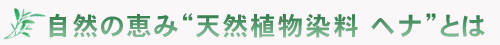 天然植物染料 ヘナとは