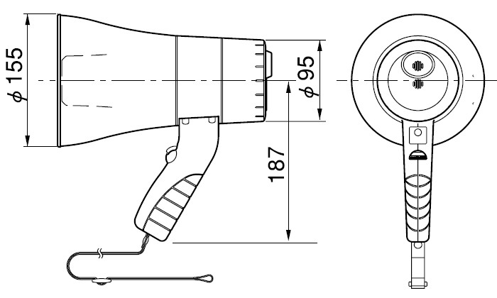 TR-215SA　ユニペックス　メガホン　コンパクトタイプ　（サイレン付）　防滴形　6W　拡声器　（レッド）　TR215SA