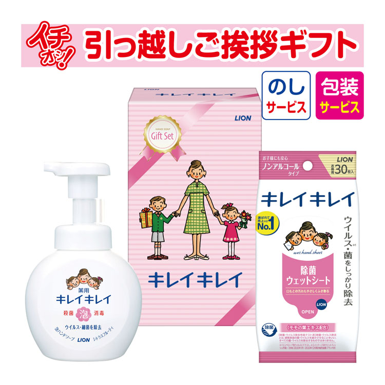 引っ越し 挨拶 品物 挨拶品 ギフト 粗品 工事 初盆 お中元 御中元 洗剤 ライオン キレイキレイギフトセットLKG-6A（包装+のし） | LION