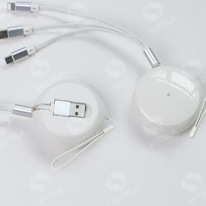 充電ケーブル 3in1 1M 急速充電 巻き取り ライトニングケーブル iPhone 12 iPho...