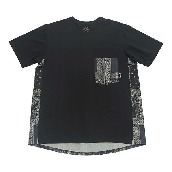 【ranor 】ラナー バンダナ柄ポケット付き半袖Tシャツ ranor ラナー BANDANA T-SHIRTS バンダナ Tシャツ ブラック 817-1-140s