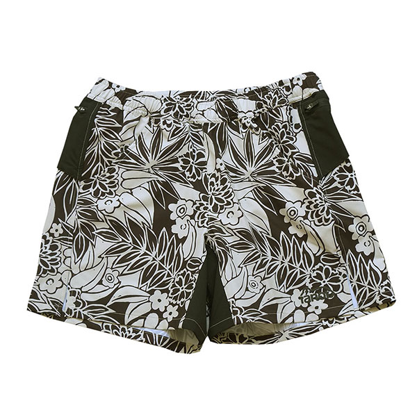 ranor ラナー LEAF PATTERN MIDDLE SHORTS Black 817-1-2...