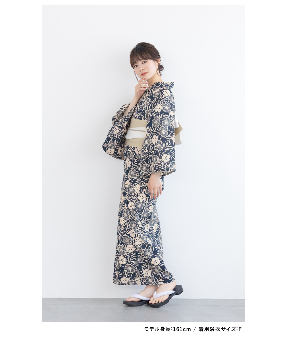 SOUBIEN 浴衣 レディース 浴衣セット 夏 大人 F 半幅帯 3点