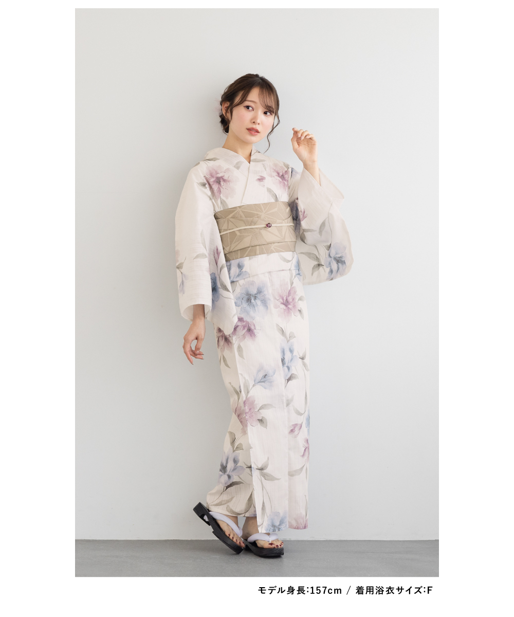 SOUBIEN（創美苑） 浴衣 レディース 浴衣セット 夏 大人 F 半幅帯 3点