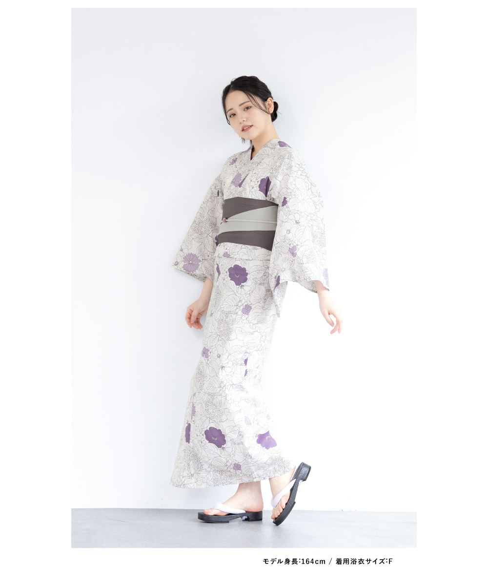 SOUBIEN（創美苑） 浴衣 レディース 浴衣セット 夏 大人 F 半幅帯 3点