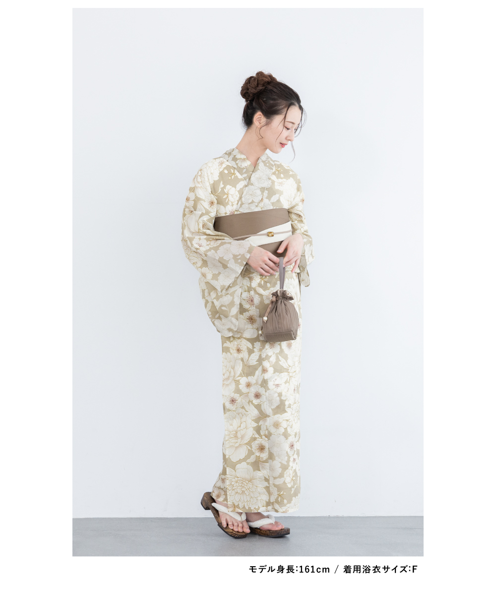 SOUBIEN（創美苑） 浴衣 レディース 浴衣セット 夏 大人 F 半幅帯 3点
