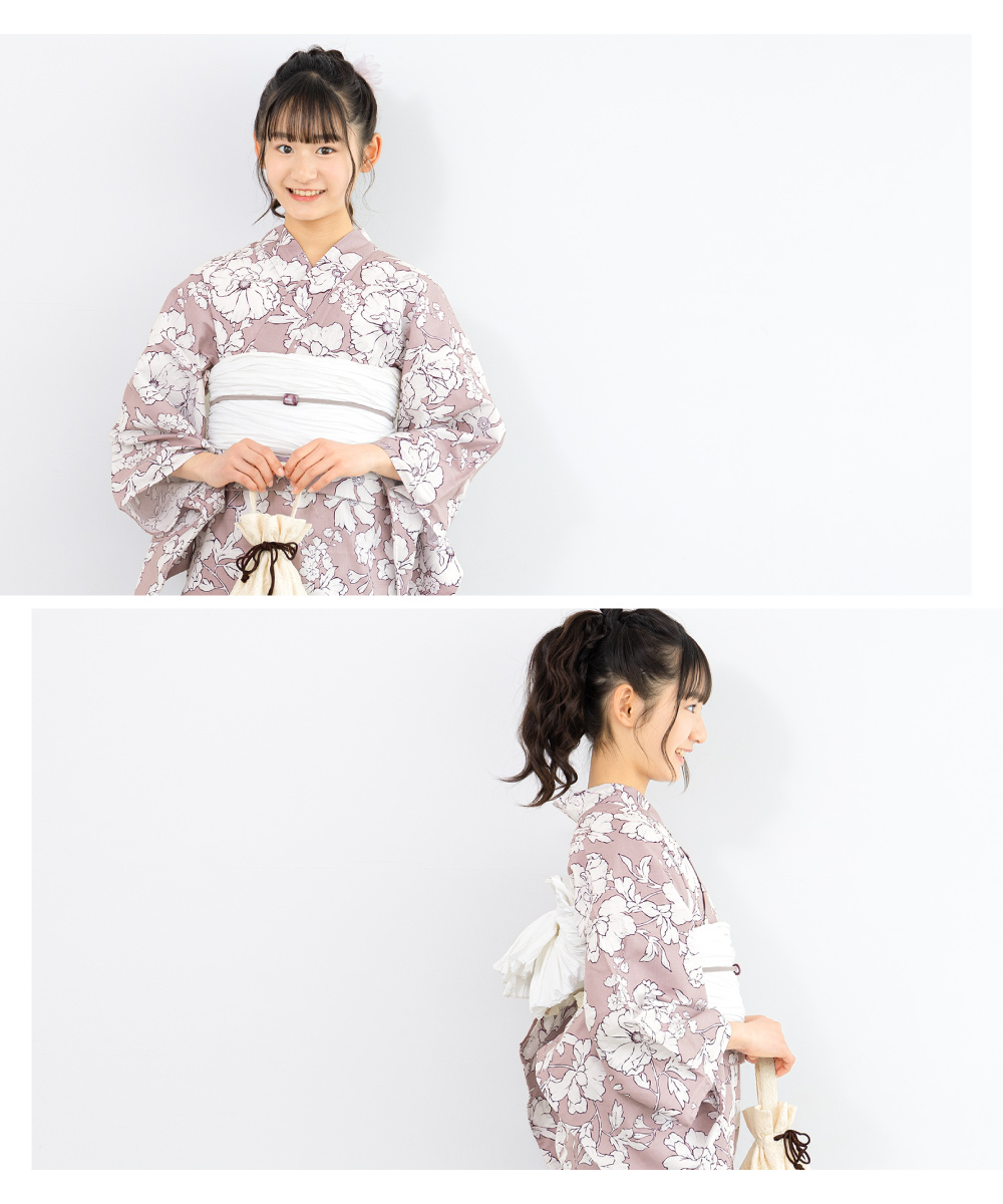 SOUBIEN（創美苑） 浴衣 セット ハイジュニア 女の子 兵児帯 浴衣