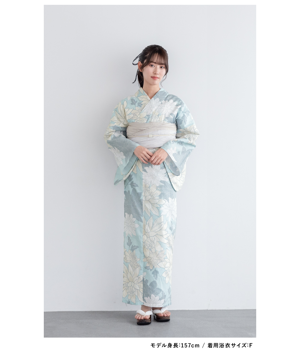 新品☆呉服屋♪大人上品なグレー系　大輪花　スレンダー夏着物　浴衣３点セット 241-ykt10139w_1.jpg