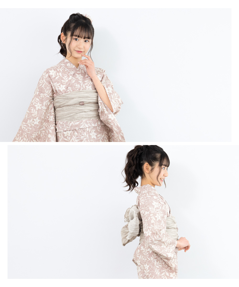 SOUBIEN（創美苑） 浴衣 セット ハイジュニア 女の子 兵児帯 浴衣