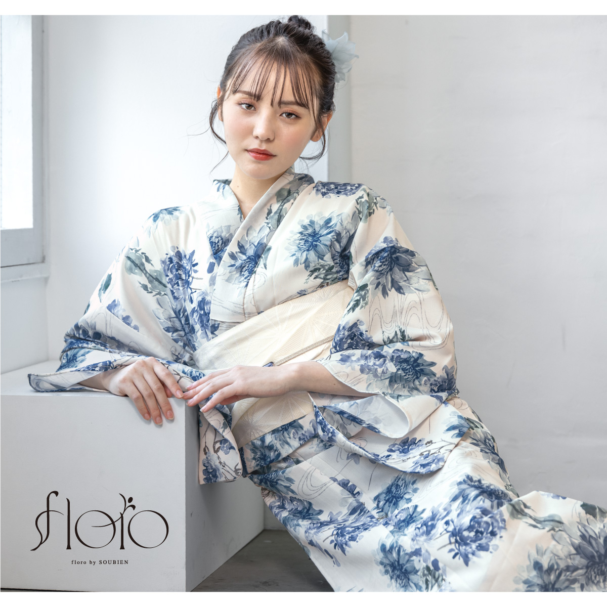 floro Sサイズ 2点セット 浴衣 半幅帯 花火が如く 創美苑 ソウビエン floro Sサイズ プチサイズ 浴衣 半幅帯 花火が如く 創美苑