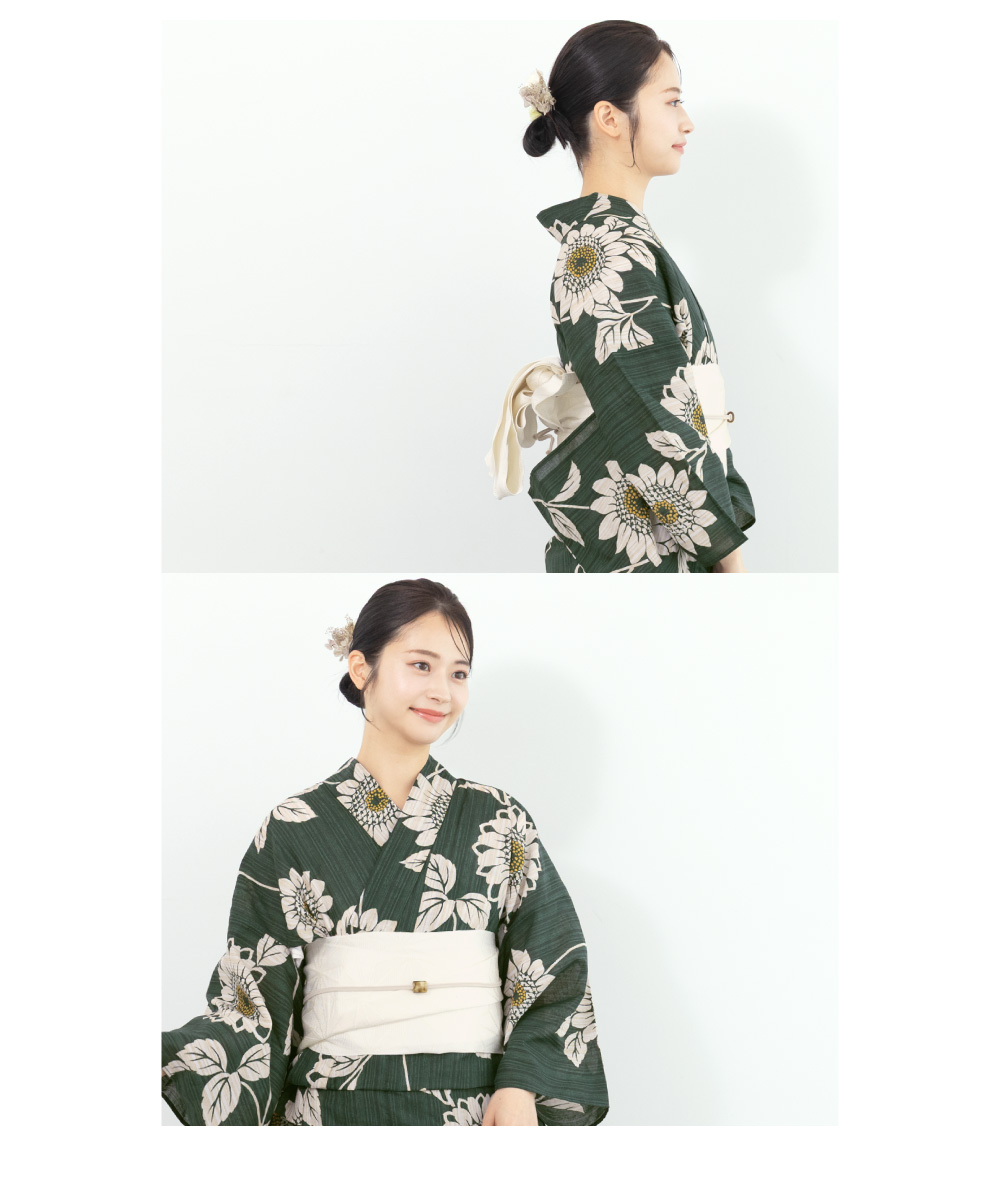 レディース浴衣　緑色浴衣　花柄ゆかた 楽天市場】浴衣 ゆかた レディース 女性 緑 グリーン 洗える