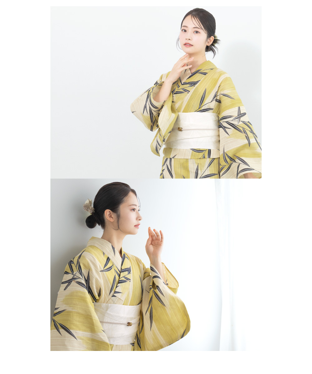 SOUBIEN 浴衣 レディース 浴衣セット 夏 大人 F 半幅帯 綿麻 3点