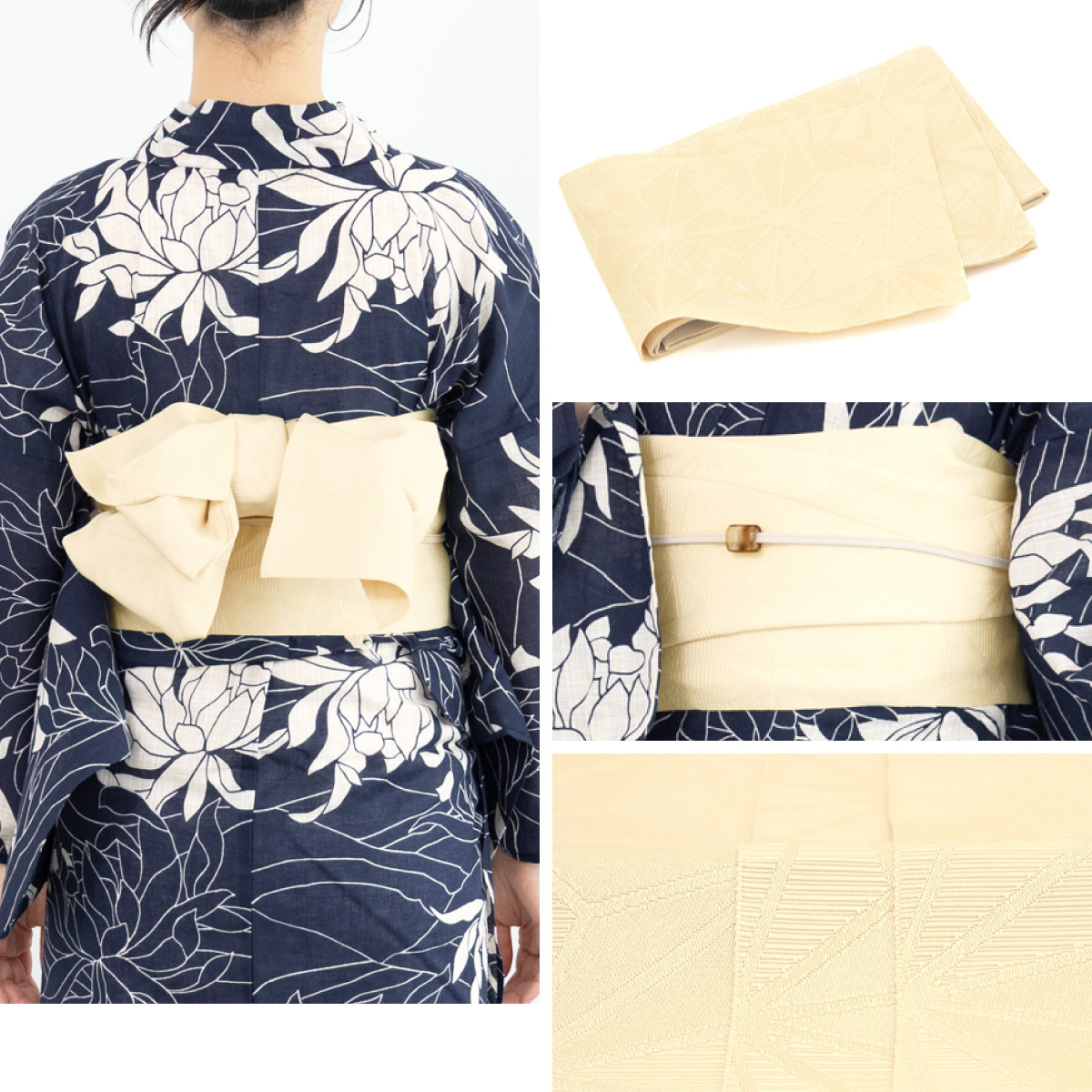 SOUBIEN（創美苑） 浴衣 レディース 浴衣セット 夏 大人 F 半幅帯 綿麻