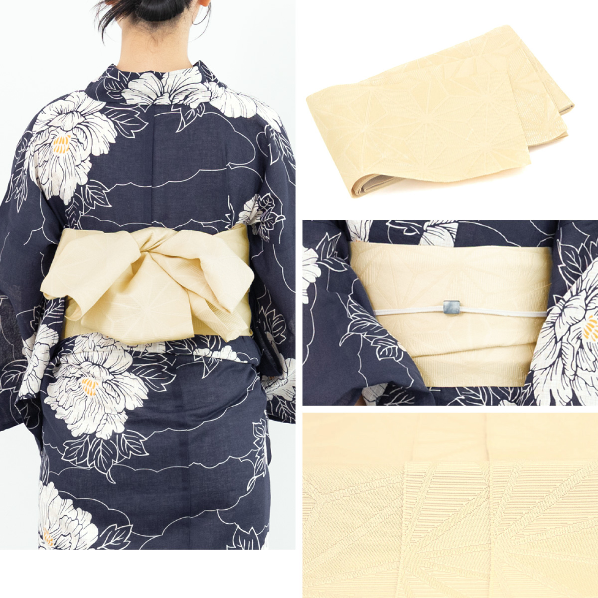 SOUBIEN（創美苑） 浴衣 レディース 浴衣セット 夏 大人 F 半幅帯 綿麻