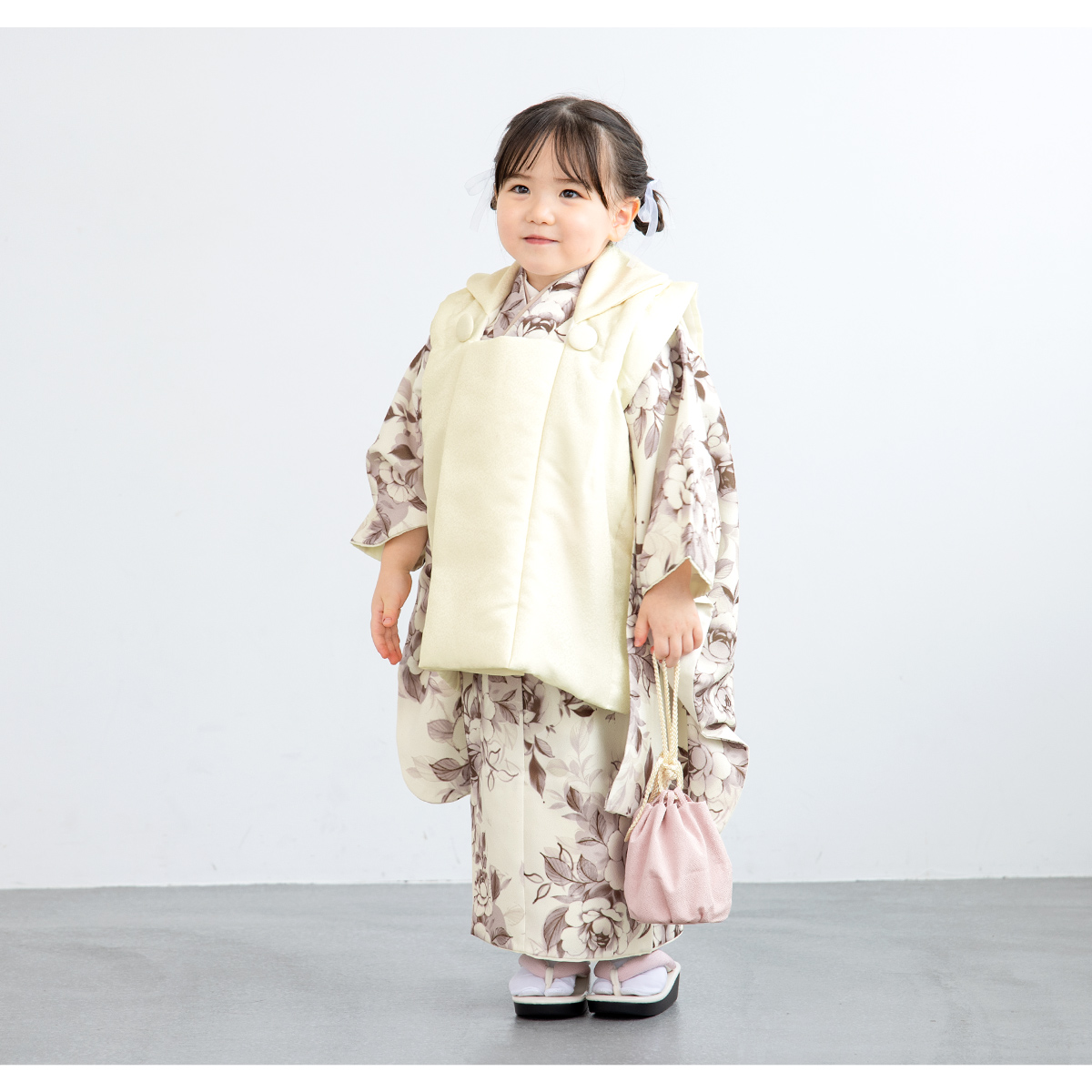 SOUBIEN 七五三 着物 3歳 レトロ 被布 販売 女の子 三歳 着物